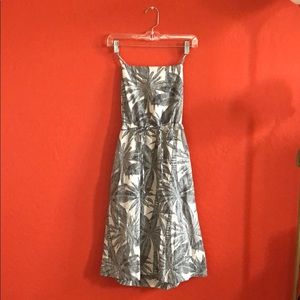 Palm print apron dress